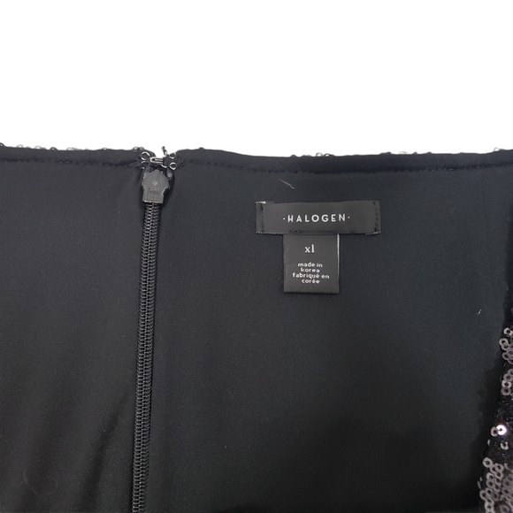 Halogen Black Sequin Pencil Skirt Party NYE Sz XL - Picture 4 of 8